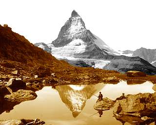 Bild Bettruckwand Matterhorn Gold 150x100 Kopie
